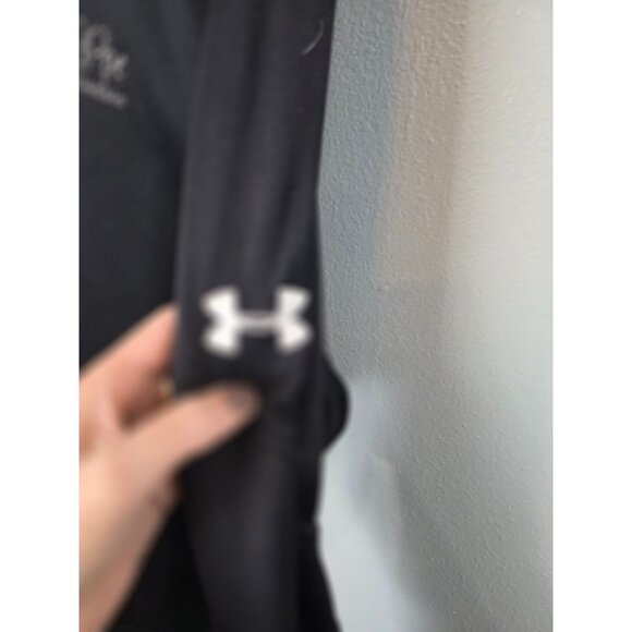 Under Armour Sweatshirt Men's L Black 1/4 Zip Fleece Lined Pullover Company Logo - Picture 11 of 13